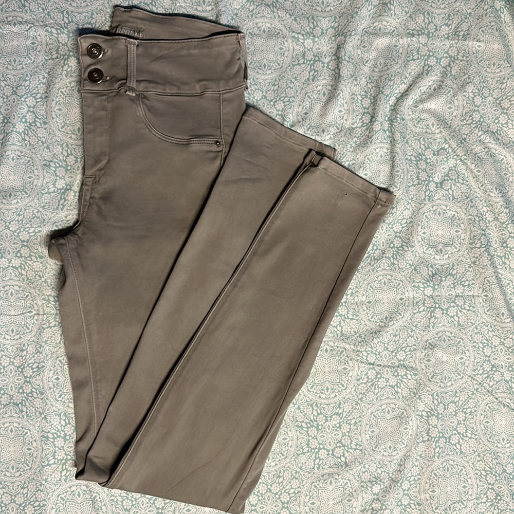Stretch High Rise Olive green Jeans - One Size Fits All